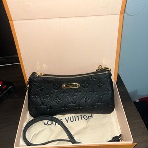 Louis Vuitton Black Monogram Empreinte Pochette Liv